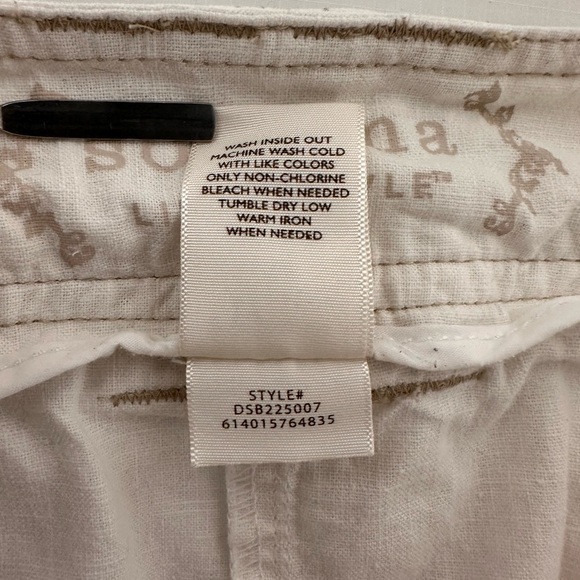 Sonoma Beige Linen Cotton Skort Front Button Pockets sz 12 - Picture 7 of 7